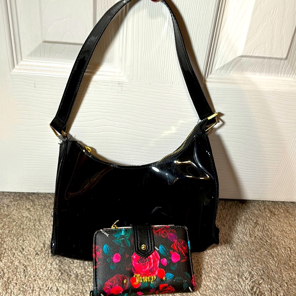 Juicy couture wallet and black shoulder purse set 😍
